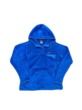 Patagonia Women's Blue Hooded Snap Retool Fleece Pullover Sz Medium